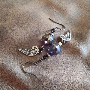 Angel Wing Bling Dangle Earrings - Sweetheart Daughter Gift for Her